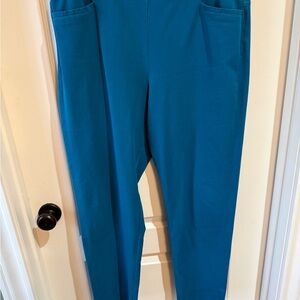 Soft Surroundings Teal Straight Leg Pants